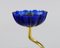 Candleholders in Brass and Blue Art Glass by Gunnar Ander for Ystad Metall, 1950s, Set of 2, Image 4