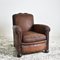 Antique French Leather Club Chair, 1930s, Image 1