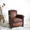 Antique French Leather Club Chair, 1930s, Image 2