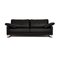 Ego 3-Seater Sofa in Black Leather by Rolf Benz 1