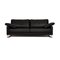 Ego 3-Sitzer Sofa aus schwarzem Leder von Rolf Benz 1