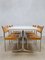 Vintage Dutch Chrome Dining Table and Leather Chairs, Set of 5 2