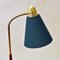 Vintage Teak and Brass Floorlamp with Green Shade by Borèns, Borås -Sweden, 1950s 6