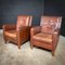 Vintage Club Chairs in Brown Leather, Set of 2 2