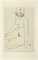 Schiele, Nudo femminile inginocchiato che si gira a destra, Litografia, Immagine 1