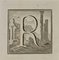 Luigi Vanvitelli, Letter of the Alphabet R, Etching, 18th Century 1