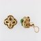18 Karat Yellow Gold and Diamond Green Enamel Earrings, 1960s, Set of 2, Image 8