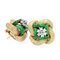 18 Karat Yellow Gold and Diamond Green Enamel Earrings, 1960s, Set of 2, Image 9