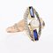 Art Deco 18 Karat Rose White Gold and Pearl Sapphire Ring, 1925 11