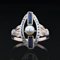Art Deco 18 Karat Rose White Gold and Pearl Sapphire Ring, 1925, Image 5
