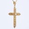 20th Century 18 Karat French Rose Green Gold Cultured Pearl Cross, 1890s, Image 5