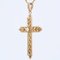 20th Century 18 Karat French Rose Green Gold Cultured Pearl Cross, 1890s 4