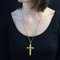 20th Century 18 Karat French Rose Green Gold Cultured Pearl Cross, 1890s, Image 2
