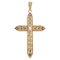 20th Century 18 Karat French Rose Green Gold Cultured Pearl Cross, 1890s, Image 1