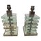 Modernist Art Deco Glass and Nickel Table Lamps from Maison Desny, France, 1930s, Set of 2, Image 1