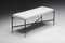 White Bouclé Bench with Metal Base & Brass Details, Italy, 1970s 2