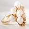 Vintage 18k Gold Ring with Pearls, 1960s 9