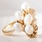 Vintage 18k Gold Ring with Pearls, 1960s, Image 9