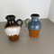 Vases Fat Lava Pottery attribués à Scheurich, Allemagne, 1970s, Set de 2 3