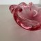 Grand Bol Rose Shell Bubble en Verre de Murano, Italie, 1970s 13