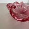 Large Pink Shell Bubble Murano Glass Bowl, Italy, 1970s 13