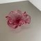 Grand Bol Rose Shell Bubble en Verre de Murano, Italie, 1970s 3