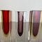Faceted Murano Sommerso Glass Cube Vases, Italy, 1970s, Set of 3 8
