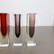 Faceted Murano Sommerso Glass Cube Vases, Italy, 1970s, Set of 3 5
