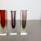 Faceted Murano Sommerso Glass Cube Vases, Italy, 1970s, Set of 3, Image 5