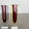 Faceted Murano Sommerso Glass Cube Vases, Italy, 1970s, Set of 3 10