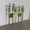 Italian Brass Theatre Wall Light Sconces by Gio Ponti in the style of Stilnovo, Italy, 1970s, Set of 2, Image 3