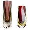 Faceted Murano Glass Sommerso Vases attributed to Flavio Poli, Italy, 1970s, Set of 2 1