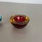 Murano Glass Sommerso Bowl Ashtrays, Italy, 1970s, Set of 2 11
