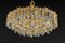 Large Gilt Brass and Crystal Glass Chandelier attributed to Palwa Germany, 1960s 17