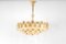Large Gilt Brass and Crystal Glass Chandelier attributed to Palwa Germany, 1960s 9