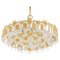 Large Gilt Brass and Crystal Glass Chandelier attributed to Palwa Germany, 1960s 1