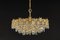 Large Gilt Brass and Crystal Glass Chandelier attributed to Palwa Germany, 1960s 16