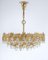 Large Gilt Brass and Crystal Glass Chandelier attributed to Palwa Germany, 1960s, Image 2