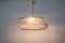 Large Pendant Light with Aged Brass Glass attributed to Rupert Nikoll, Austria, 1960s 14