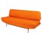 Mid-Century Modern Italian Orange Fabric and Black Metal Sofa and Bed, 1960s 1