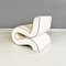 Modern Italian White Leather Curved Armchair attributed to Augusto Betti for Habitat Faenza, 1970s 9