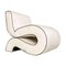 Modern Italian White Leather Curved Armchair attributed to Augusto Betti for Habitat Faenza, 1970s 1