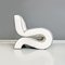 Modern Italian White Leather Curved Armchair attributed to Augusto Betti for Habitat Faenza, 1970s 6