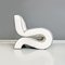 Modern Italian White Leather Curved Armchair attributed to Augusto Betti for Habitat Faenza, 1970s, Image 6