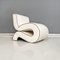 Modern Italian White Leather Curved Armchair attributed to Augusto Betti for Habitat Faenza, 1970s 5