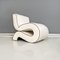 Modern Italian White Leather Curved Armchair attributed to Augusto Betti for Habitat Faenza, 1970s, Image 5