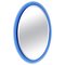 Oval Blue Wall Mirror by Metalvetro Galvorame, Italy, 1960s, Image 1