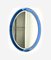 Oval Blue Wall Mirror by Metalvetro Galvorame, Italy, 1960s 5