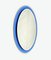 Oval Blue Wall Mirror by Metalvetro Galvorame, Italy, 1960s 2