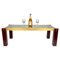 Tavolino da caffè rettangolare in legno, ottone e vetro fumé, Italia, anni '60, Immagine 5